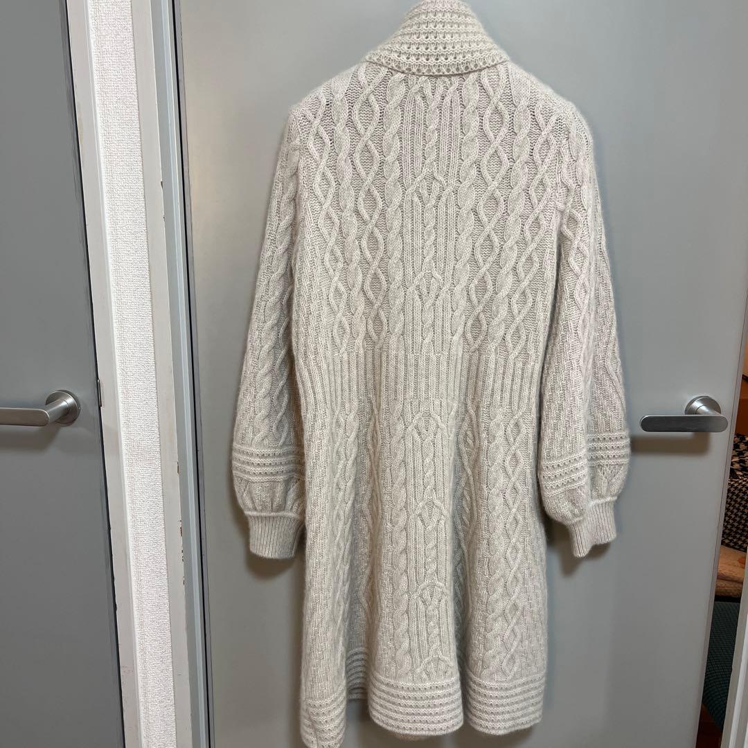 【超美品】レオナール羊毛フォックスロングカーディガン