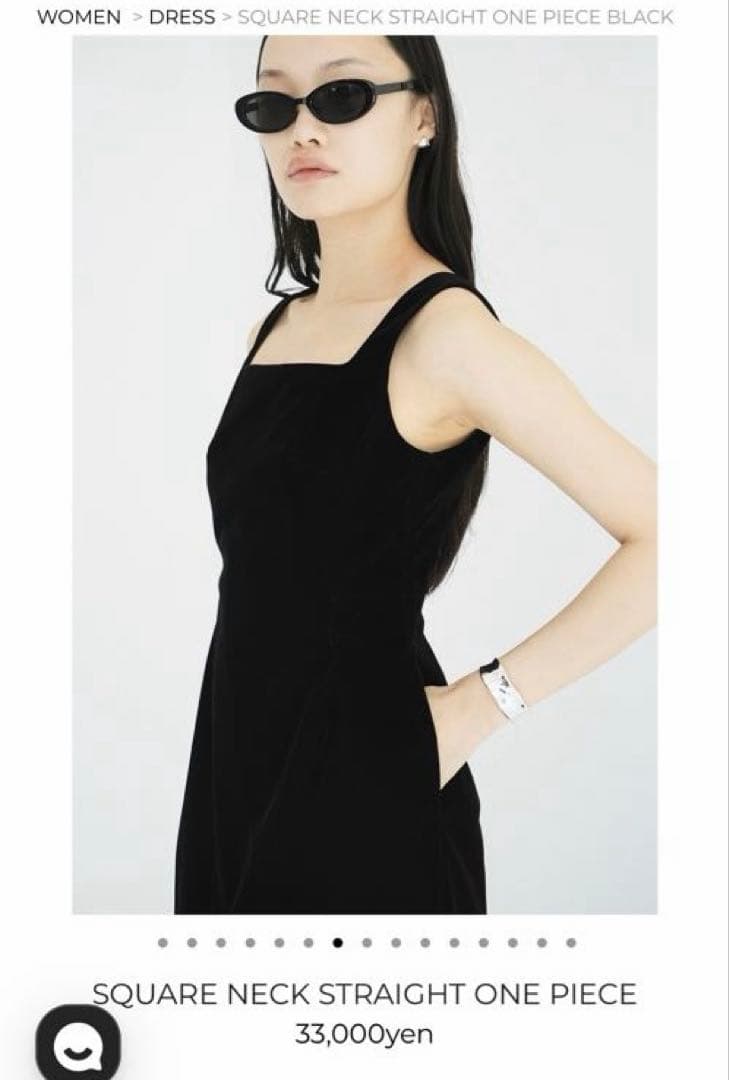 クラネ　スクエアネックストレートワンピース