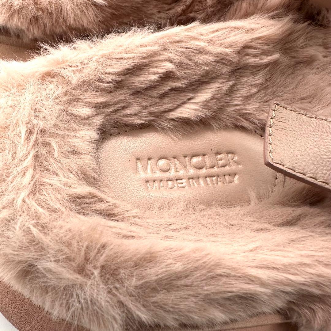 美品★MONCLER モンクレール ソラリス ファーサンダル ピンク 23.5