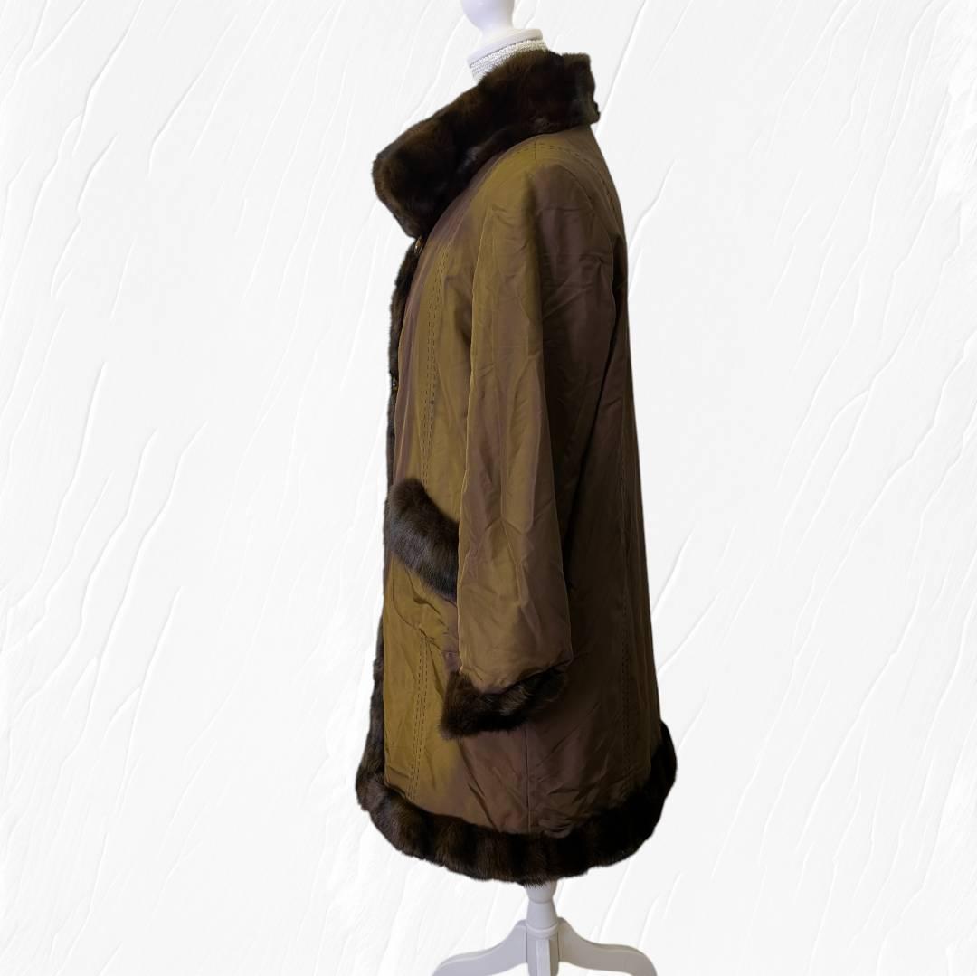 BALMAIN バルマン 毛皮 コート リバーシブル シルク１００％ ９号サイズ