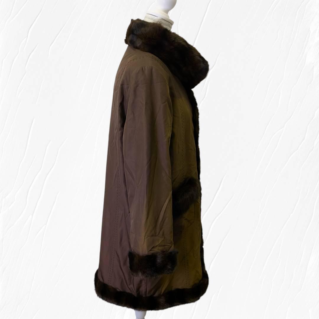 BALMAIN バルマン 毛皮 コート リバーシブル シルク１００％ ９号サイズ