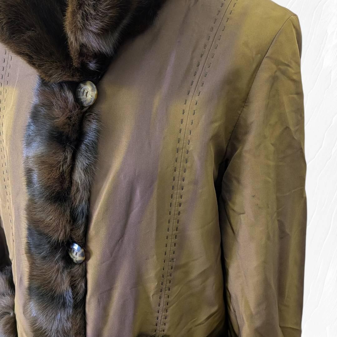 BALMAIN バルマン 毛皮 コート リバーシブル シルク１００％ ９号サイズ