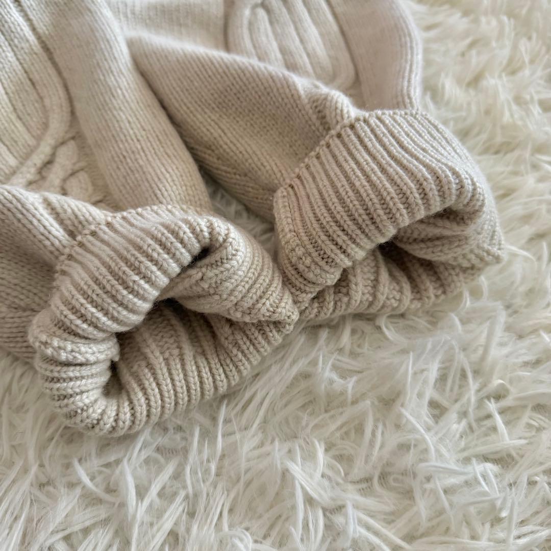 【極美品】【希少】ヴェルサーチ ケーブルニット　モックネック　アイボリー　L