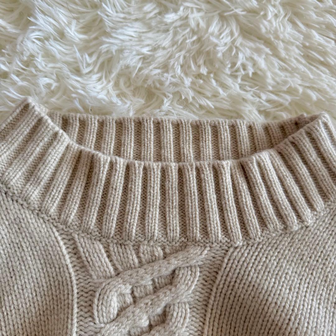 【極美品】【希少】ヴェルサーチ ケーブルニット　モックネック　アイボリー　L