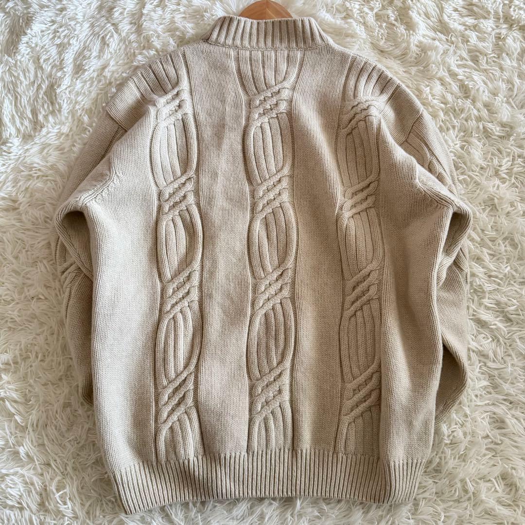 【極美品】【希少】ヴェルサーチ ケーブルニット　モックネック　アイボリー　L