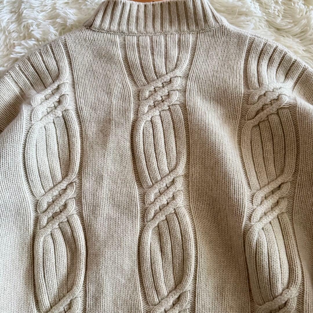 【極美品】【希少】ヴェルサーチ ケーブルニット　モックネック　アイボリー　L