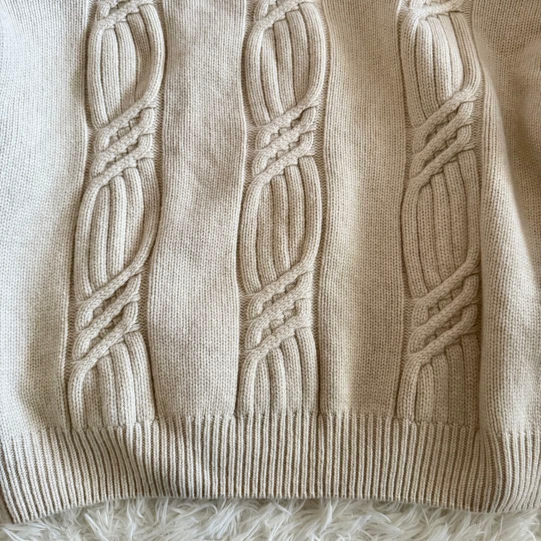 【極美品】【希少】ヴェルサーチ ケーブルニット　モックネック　アイボリー　L