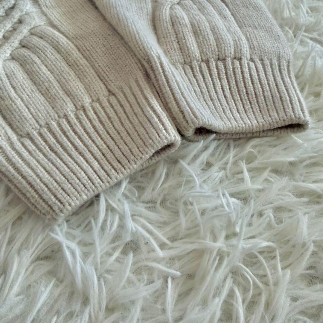 【極美品】【希少】ヴェルサーチ ケーブルニット　モックネック　アイボリー　L