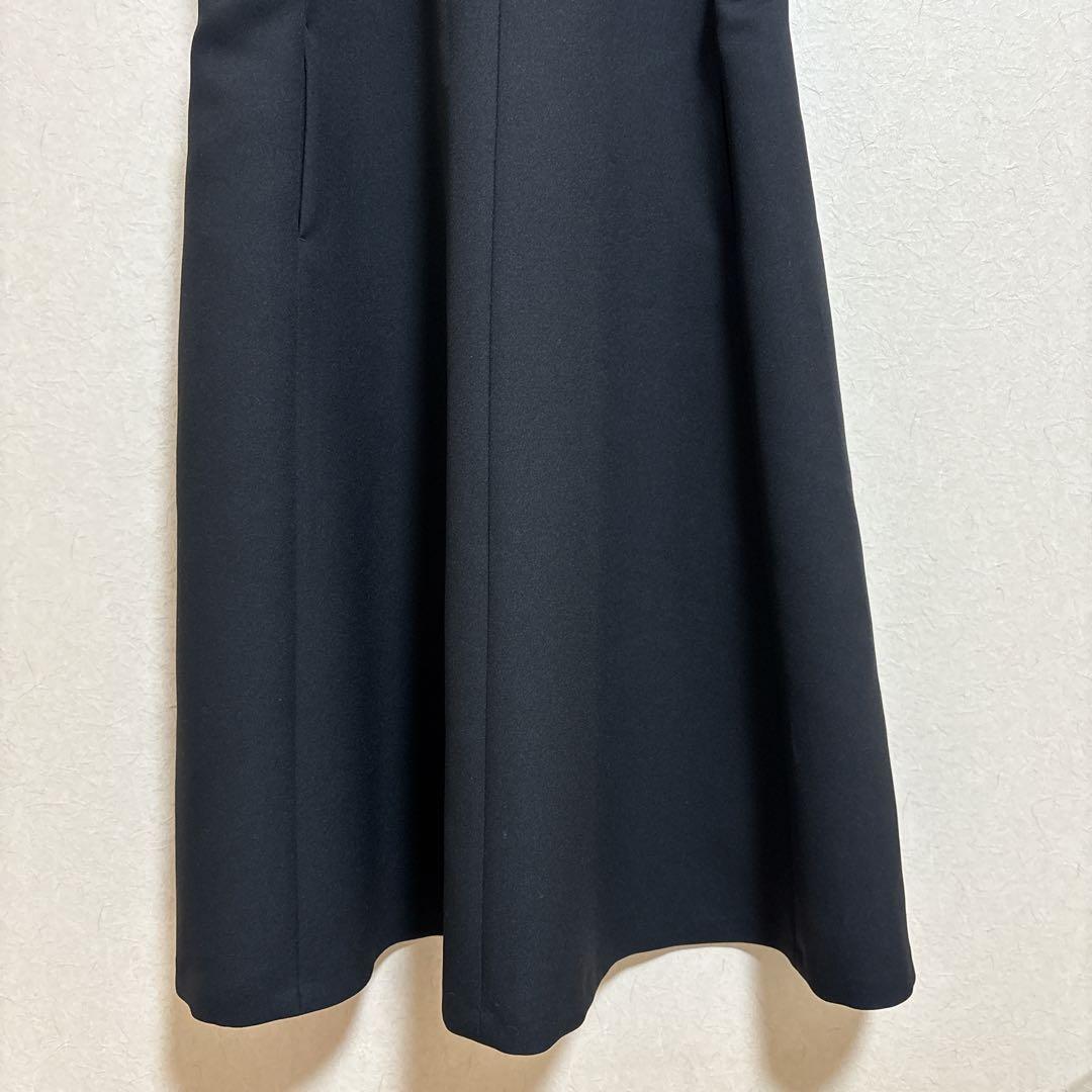 Maglie for white 黒 Vネック ワンピース Aライン 裏地付17