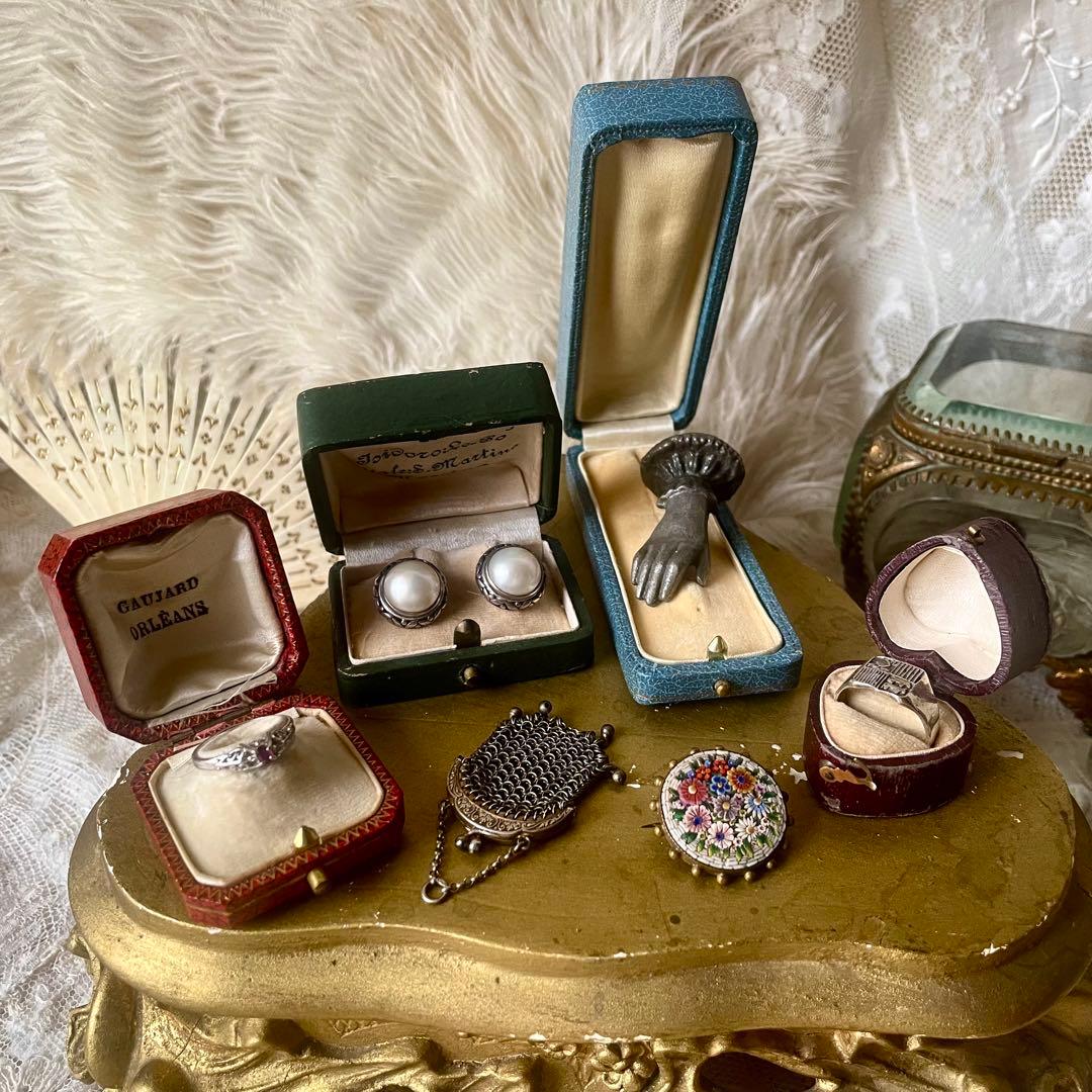 りむ　　リング用ジュエリーボックスアクセサリーケース　フランスアンティーク