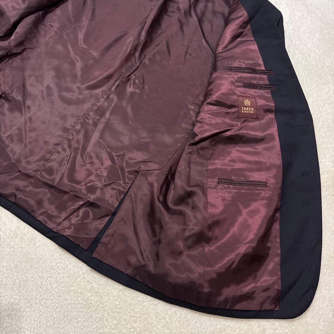 極美品 タケオキクチ セットアップ スーツ ストライプ 赤タグ 高級 2XL