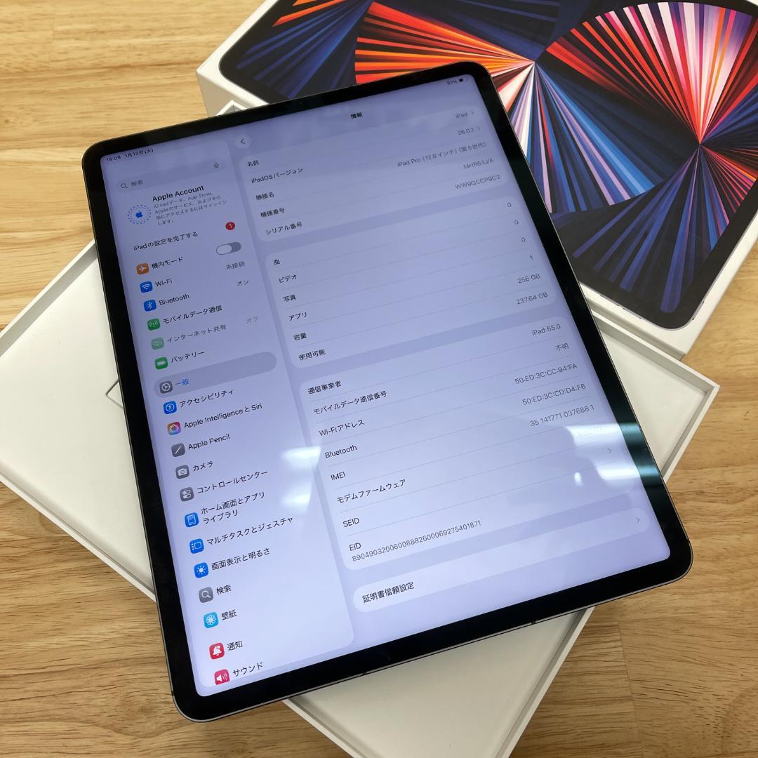 iPad Pro 12.9インチ M1 256GB WiFi +Cellular