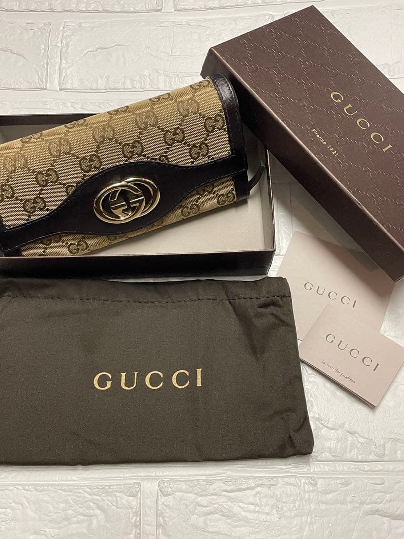 GUCCI グッチ GGキャンバス インターロッキング　長財布　❤︎