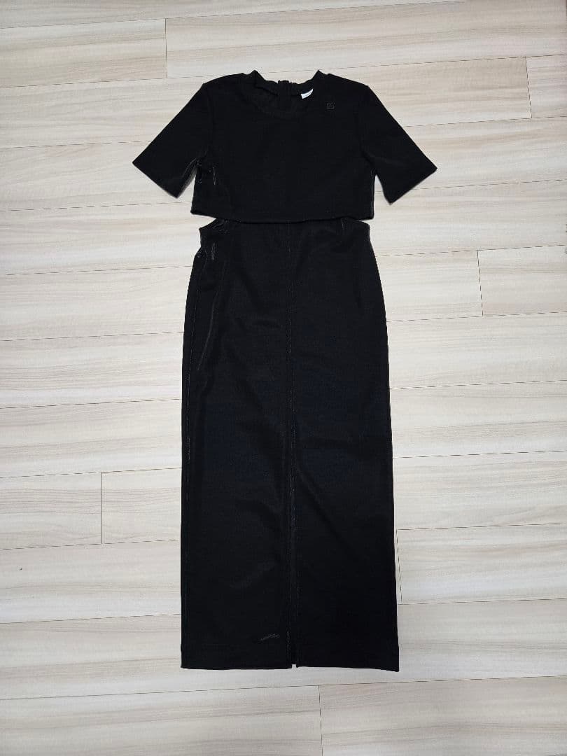 セール中【超美品】ダブスタESSENTIAL 黒ロングワンピ M