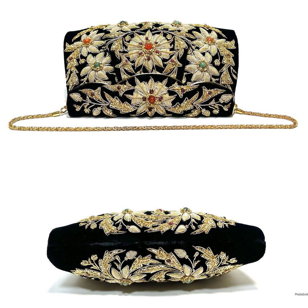 【美品】LUMY はしもと ルミー/ハンドバッグ ビーズバッグ パーティーバッグ