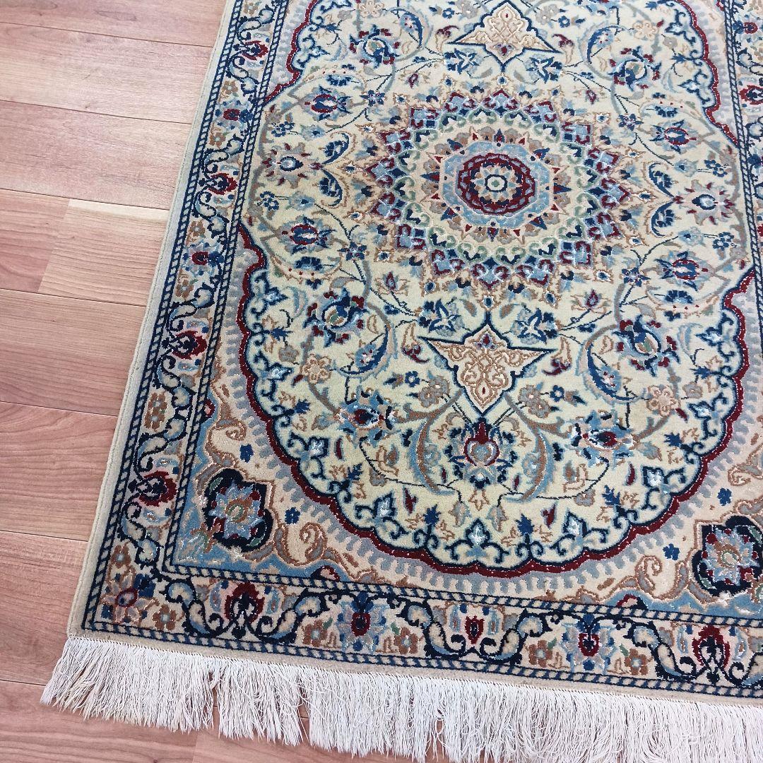 専用Y2617 ペルシャ絨毯 ナイン産 手織り ウール ラグ マット