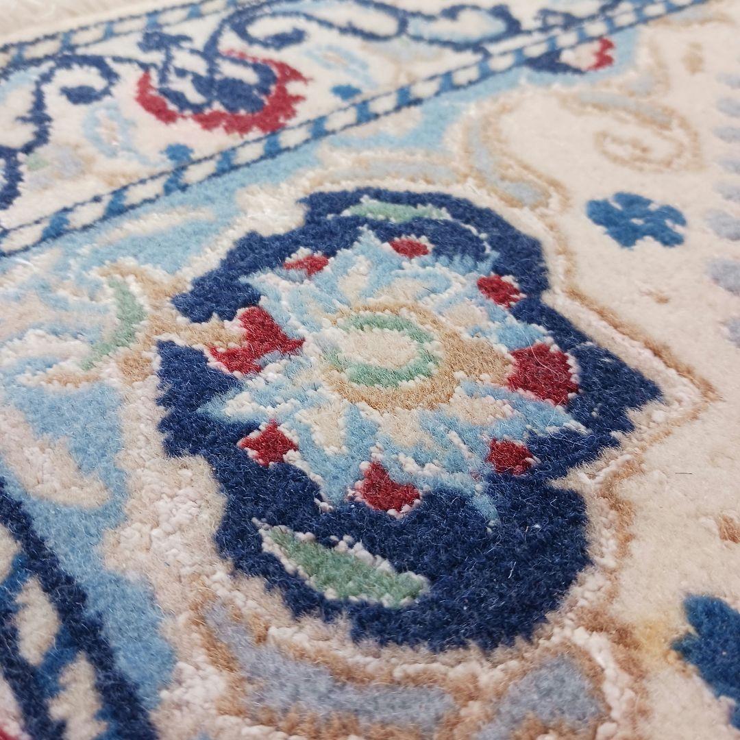 専用Y2617 ペルシャ絨毯 ナイン産 手織り ウール ラグ マット