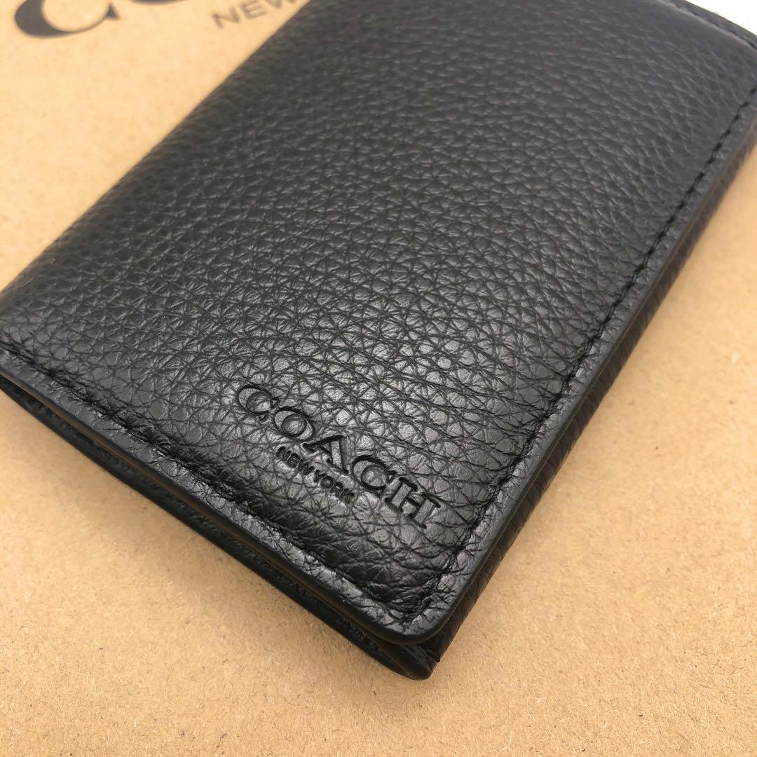 【COACH☆新品】☆ビジネス カード ケース☆名刺入れ☆ブラック☆レザー☆