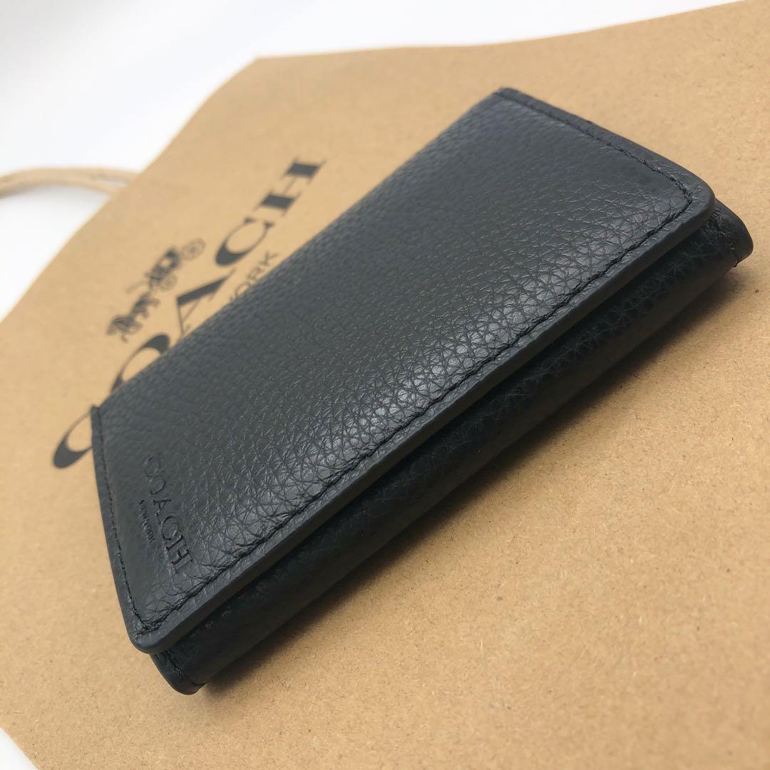 【COACH☆新品】☆ビジネス カード ケース☆名刺入れ☆ブラック☆レザー☆