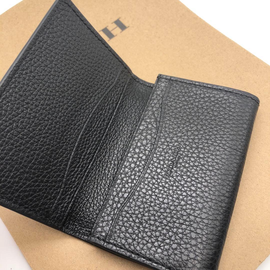 【COACH☆新品】☆ビジネス カード ケース☆名刺入れ☆ブラック☆レザー☆