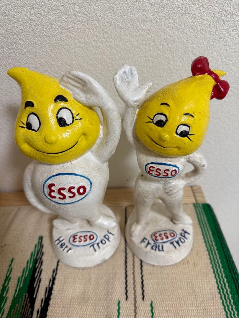 ビンテージ　ESSO エッソ　貯金箱　エッソボーイ エッソガール 企業物 広告