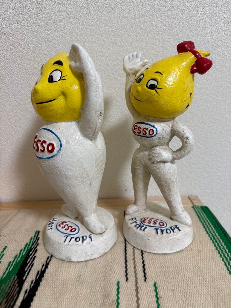 ビンテージ　ESSO エッソ　貯金箱　エッソボーイ エッソガール 企業物 広告