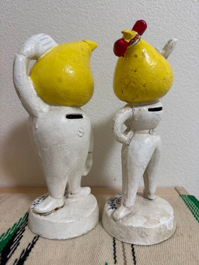 ビンテージ　ESSO エッソ　貯金箱　エッソボーイ エッソガール 企業物 広告