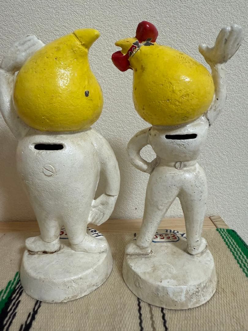 ビンテージ　ESSO エッソ　貯金箱　エッソボーイ エッソガール 企業物 広告