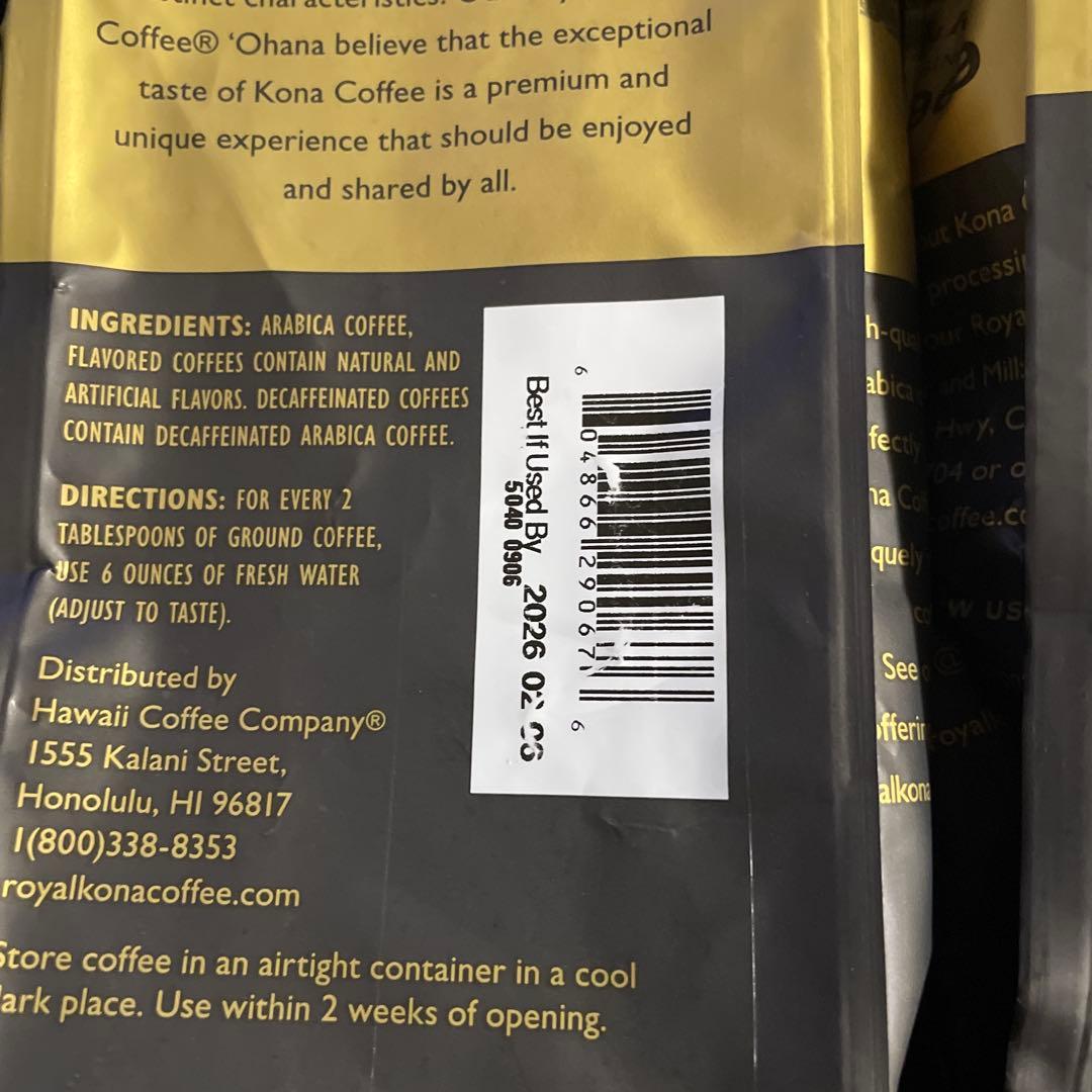  KONA コナコーヒー100% 豆タイプ2袋 粉2袋