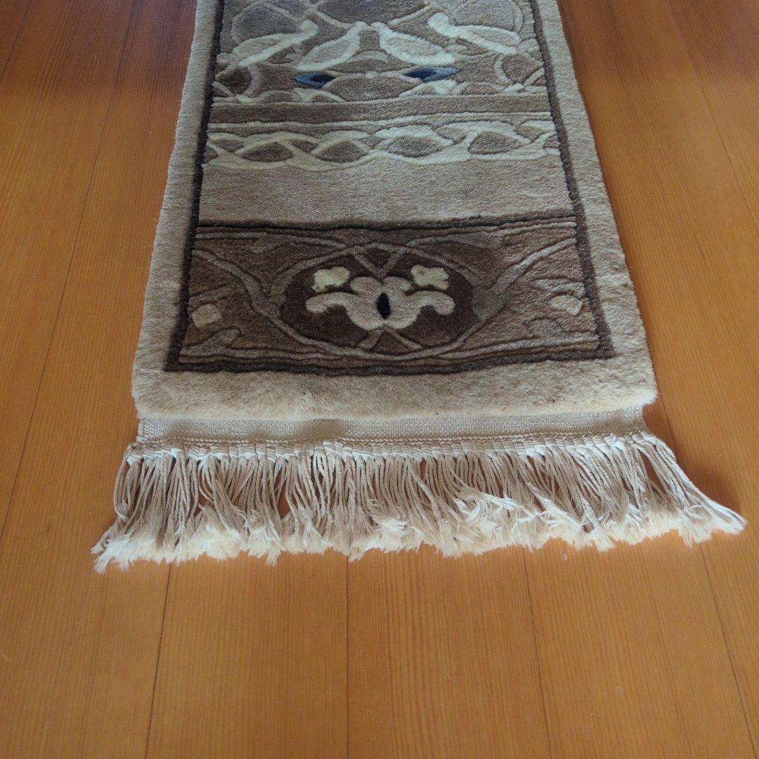 ◆ルパンヒデロウ◆ 天然色羊毛100% 中国段通 元宝緞通 90段