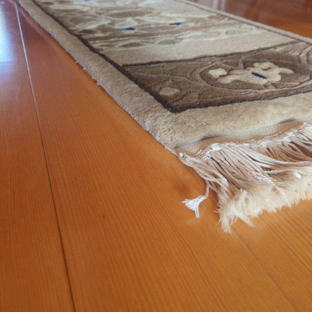 ◆ルパンヒデロウ◆ 天然色羊毛100% 中国段通 元宝緞通 90段