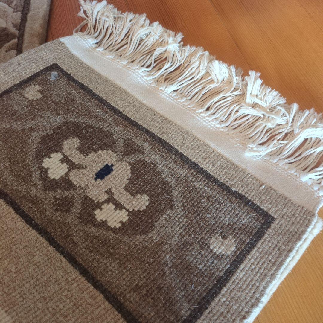 ◆ルパンヒデロウ◆ 天然色羊毛100% 中国段通 元宝緞通 90段