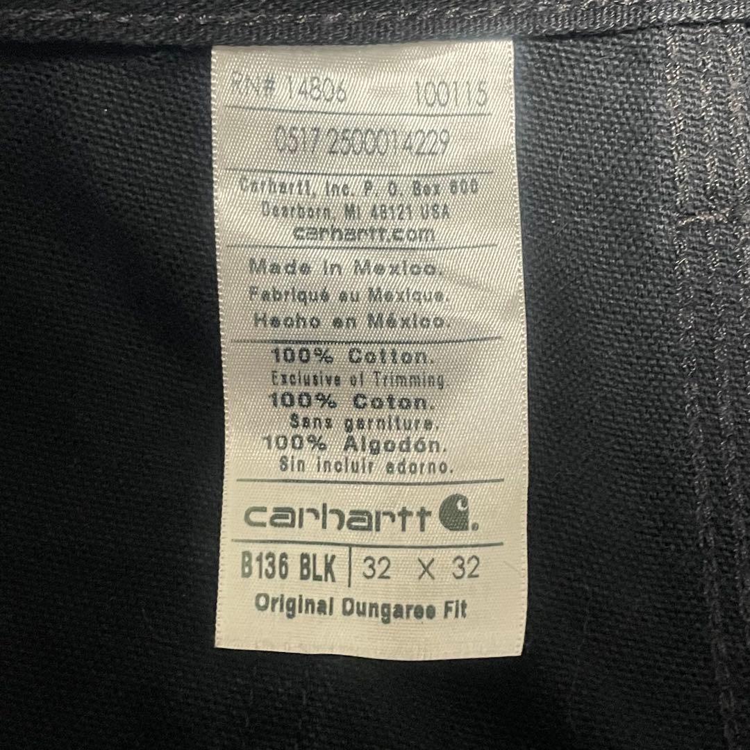 carhartt カーハート　ダブルニーパンツ　32インチ ブラック　メキシコ製