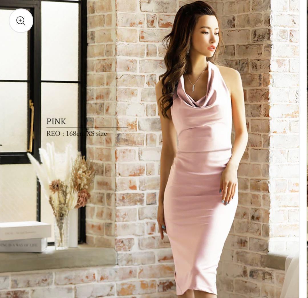 ピンク バックオープン キャバドレス XSサイズ