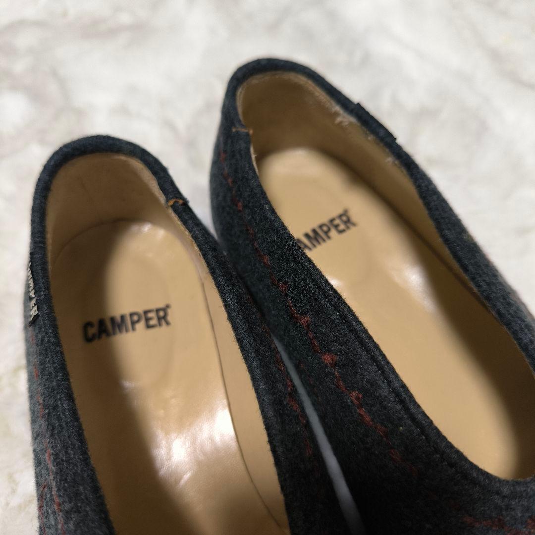 CAMPER カンペール　グレー フラットシューズ　刺繍