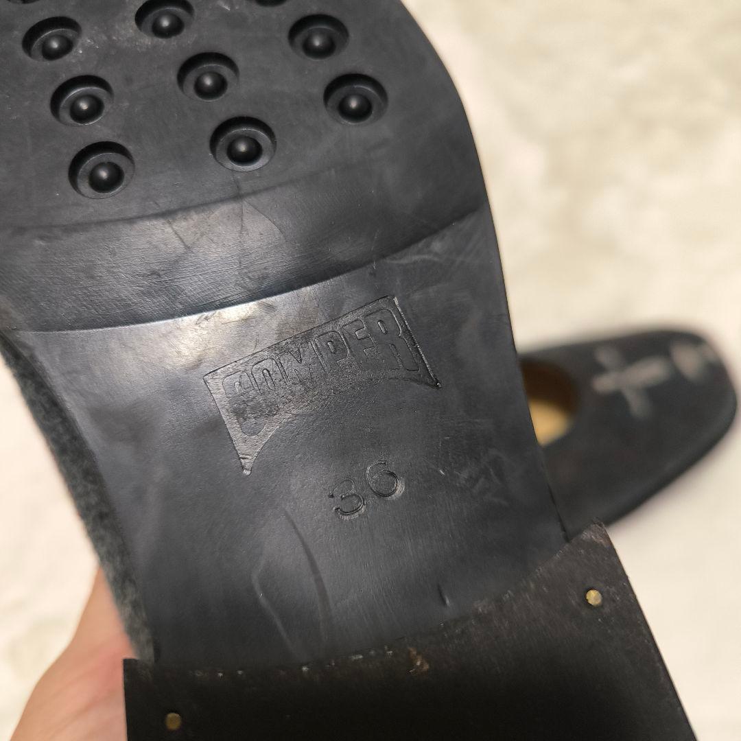 CAMPER カンペール　グレー フラットシューズ　刺繍