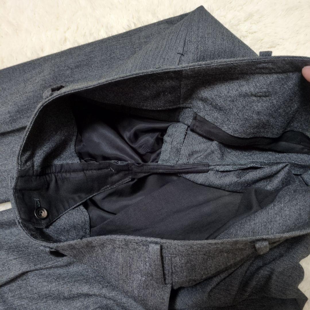 ato　アトウ　ヘリンボーン　セットアップ　総裏　ウール　グレー　46 48