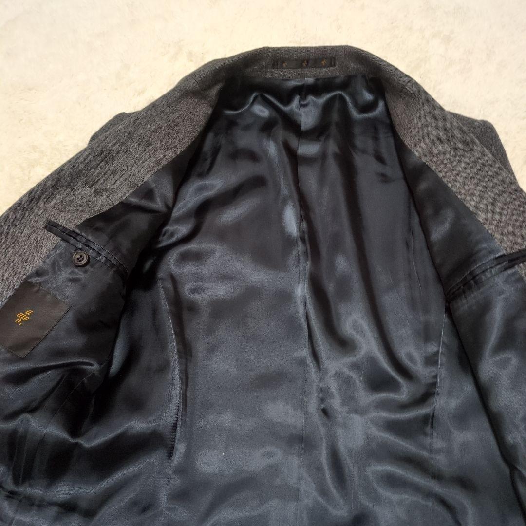 ato　アトウ　ヘリンボーン　セットアップ　総裏　ウール　グレー　46 48