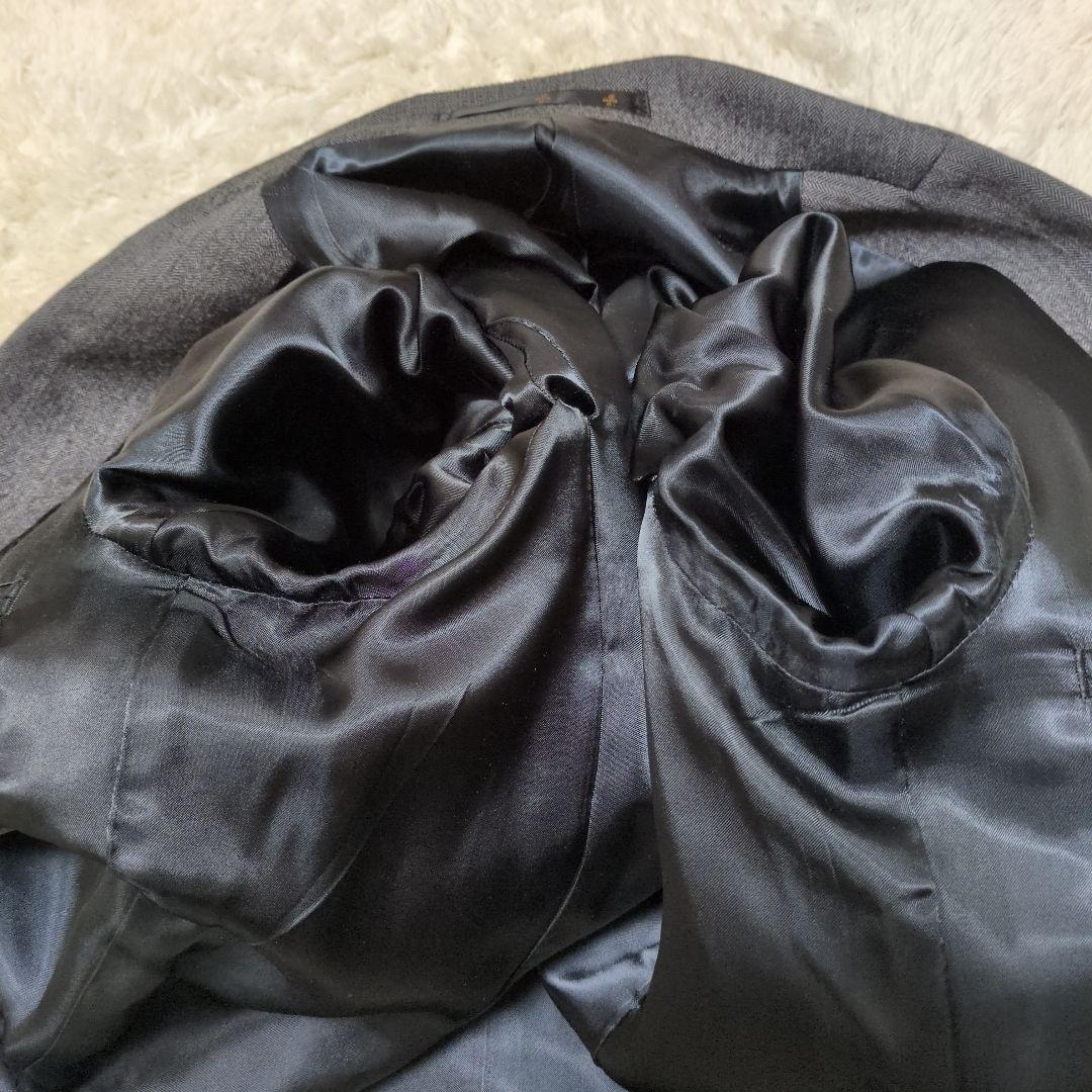 ato　アトウ　ヘリンボーン　セットアップ　総裏　ウール　グレー　46 48