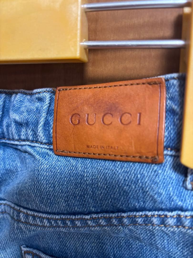 GUCCI 美品　キッズ　シェリーライン　サイドラインデニム　パンツ　140㎝