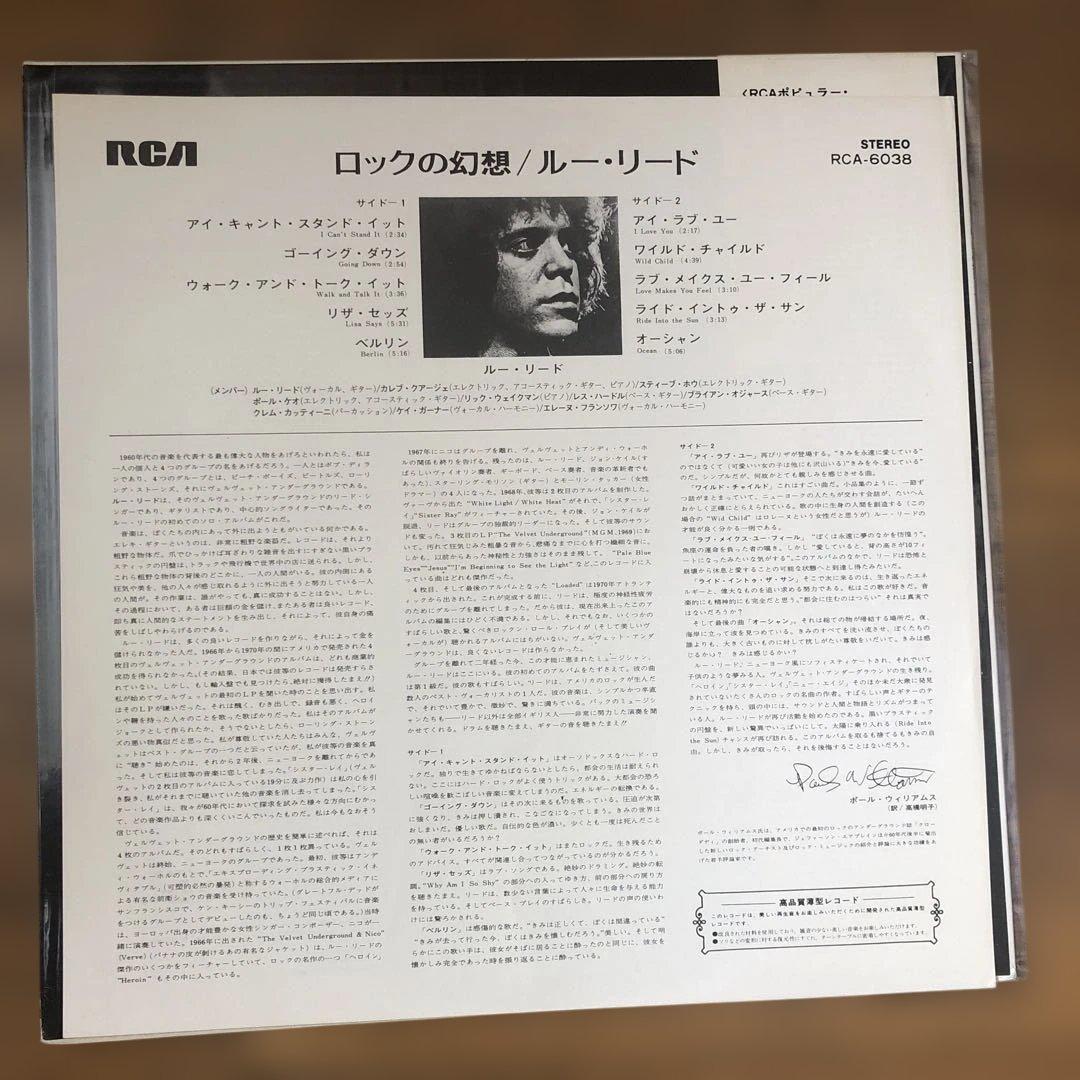 ルー•リード　ロックの幻想　国内盤帯付きレコード