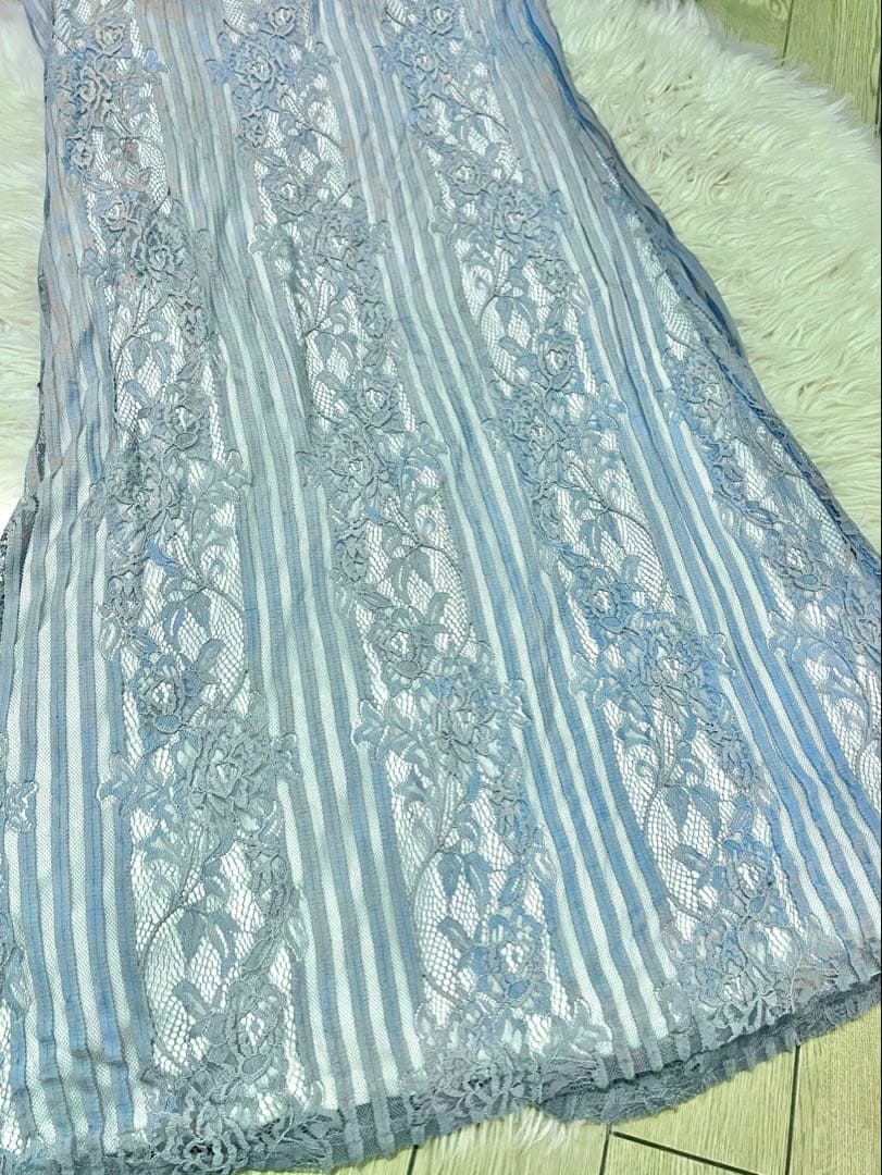 MMM【TADASHI SHOJI】ライトブルー レース ドレス