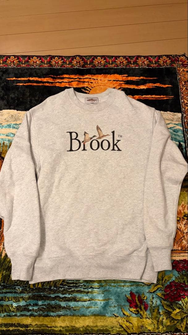 Brook 鳥プリント グレー スウェット L