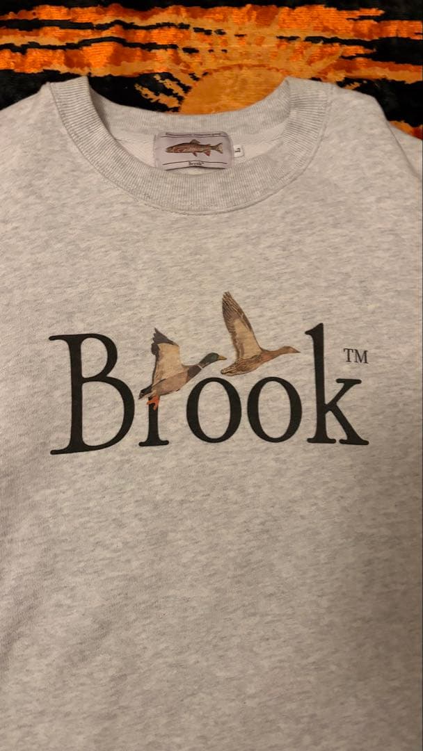 Brook 鳥プリント グレー スウェット L