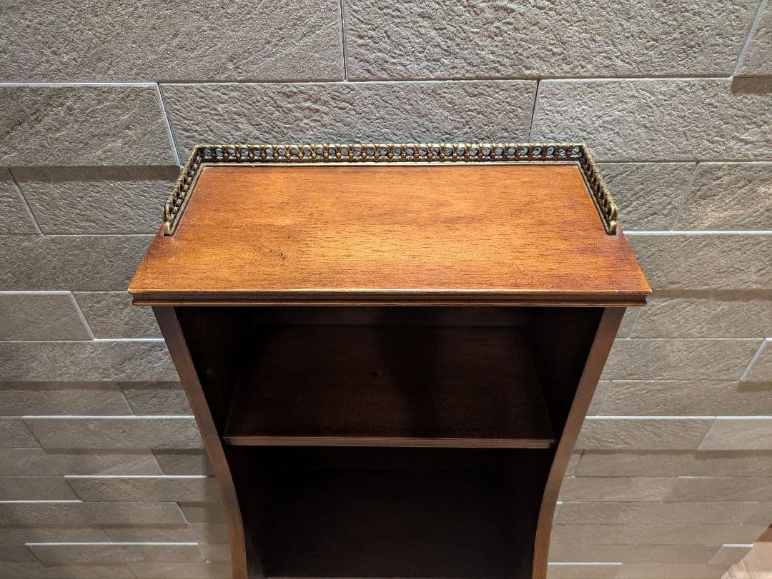 英国 猫脚 アンティーク調 キャビネット 飾り棚 引き出し付き コンソールラック