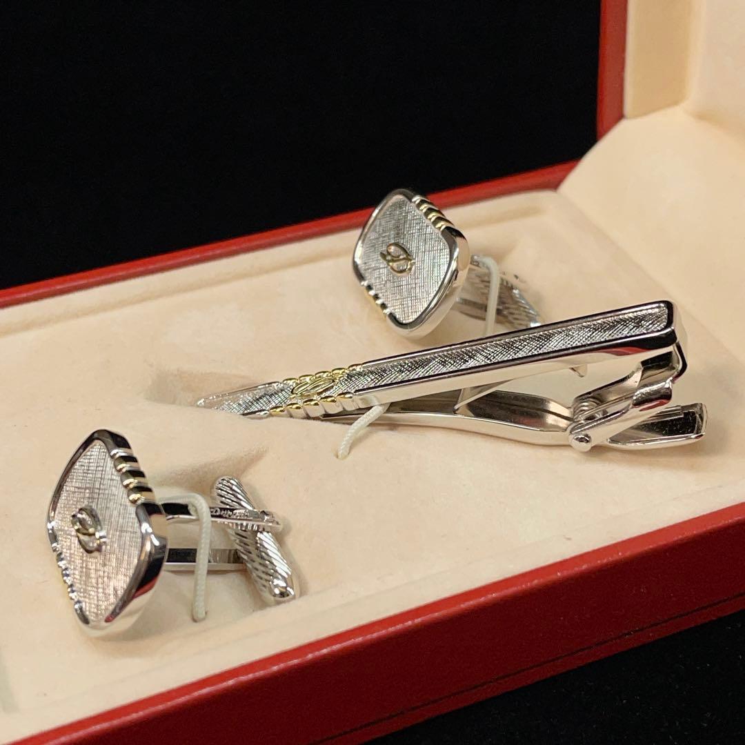 3704 デュポン シルバーカフス ネクタイピン SILVER925 箱付き