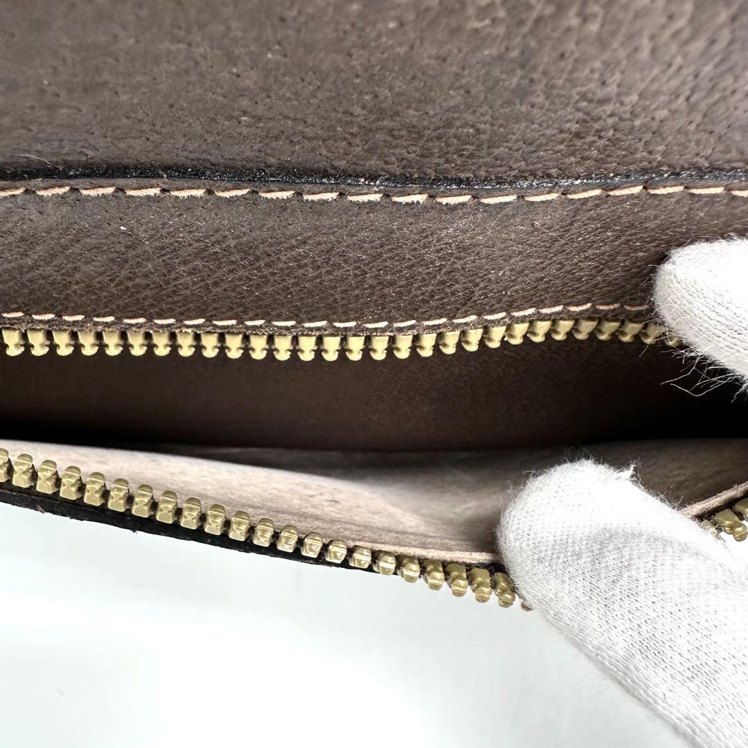 レア極美品 OLD GUCCI クラッチバッグ ロゴ金具 レザー 焦茶 男女兼用