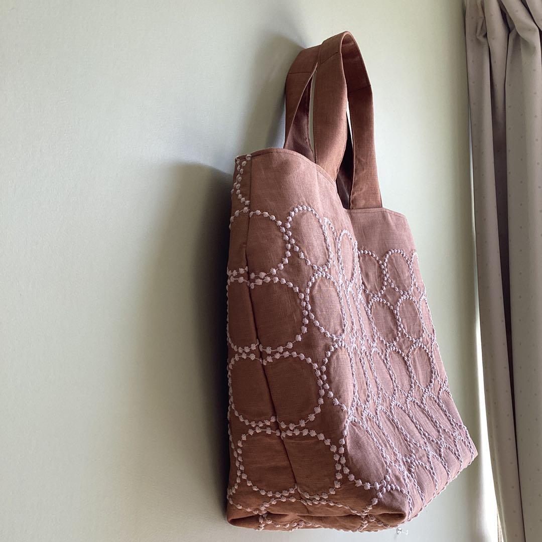 専用です！ミナペルホネン　タンバリンブラウン　トートバッグ　ハンドメイド