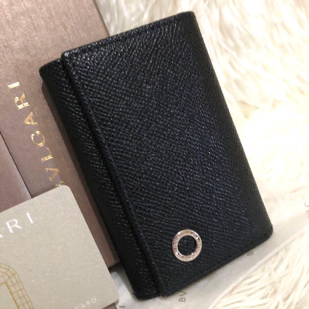 未使用✨ブルガリ レザー　6連キーケース　 キーリング付き　 ブラック