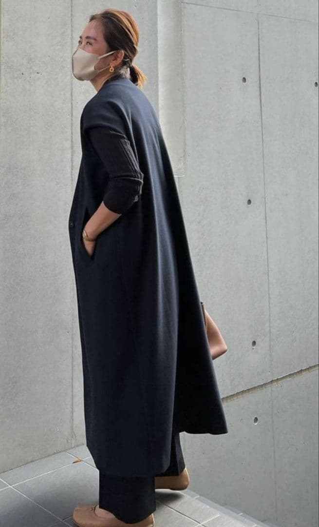 【限定セール】GRACEGRAY ロングベスト ジレ　ネイビー 新品未使用